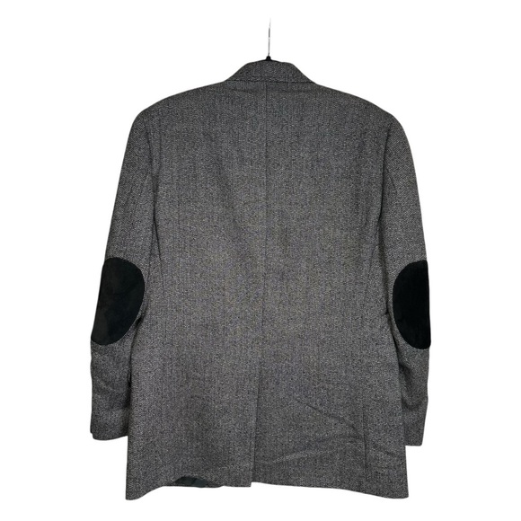 Lauren Ralph Lauren Black & White Herringbone Wool Sport Coat Blazer - Picture 4 of 5